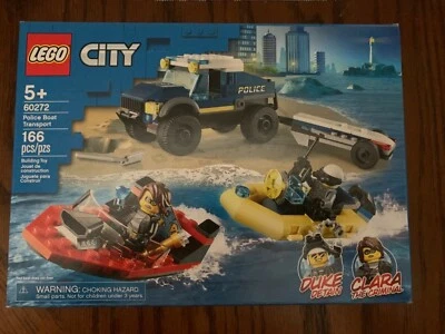 New LEGO City Police Boat Transport Building Toy 60272166 Pieces Ages 5+ READ - Image 1 of 4