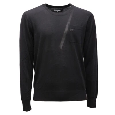 9306AI maglione uomo DSQUARED2 man wool sweater black - Image 1 of 4