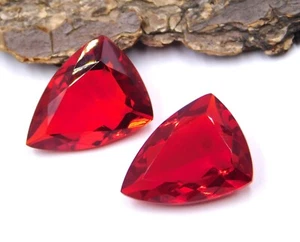 14 Cts 2 Pcs Lab Created Garnet Fancy Shape Cut Loose Gemstone 12x16 MM P-2684 - Picture 1 of 6