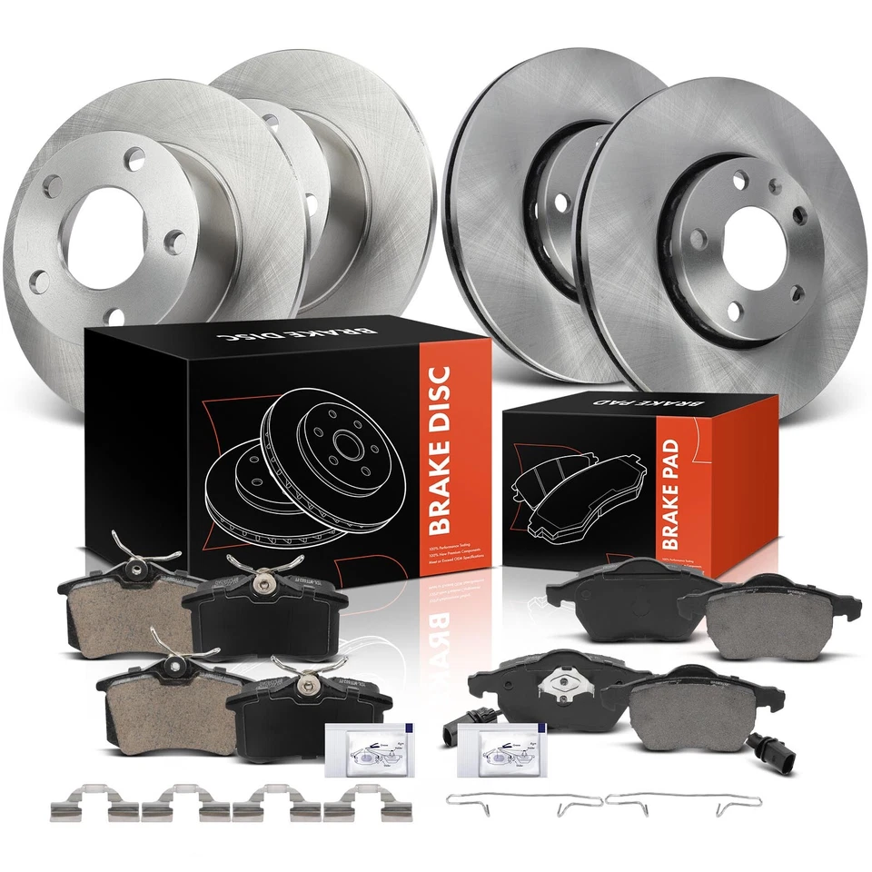 12 rotores de disco delanteros y traseros y pastillas de freno de cerámica para Audi A6 Volkswagen Passat Foto 1 de 4