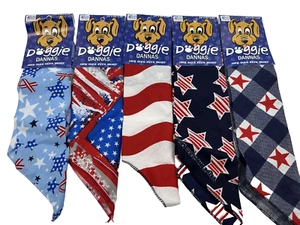 (5) DOGGIE DANNAS USA FLAGGE AMERIKA STERNE passt den meisten BANDANA 29x22x22" - Bild 1 von 8