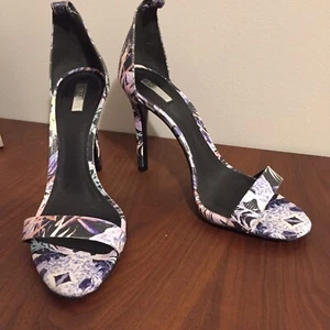 Schutz purple floral Flower high heels stiletto shoes 8 - Picture 1 of 10