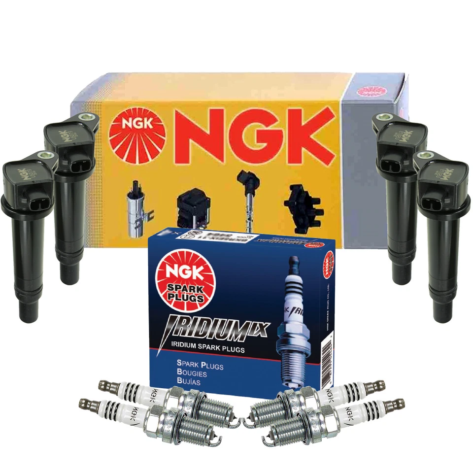 Kit de 4 bobinas de encendido y 4 bujías de iridio IX para Hyundai Accent Kia Rio 5 NGK Foto 1 de 1