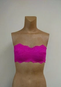 XS Pink Bandeau Wire-free Strapless Lace Bralette EXPRESS BP14 - Picture 1 of 5