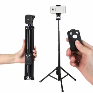 Tripod Heavy Duty Selfie Stick + Bluetooth Remote For iPhone 16 Pro Max/ 15 / 14 - Picture 1 of 7