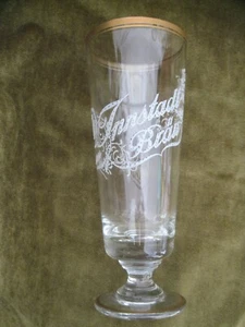Altes Weißbier Glas Innstadt-Bräu Passau emaillierte Schrift Emailmalerei Weizen - Zdjęcie 1 z 3