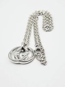 GUCCI GG Interlocking SV925 Necklace Silver Fashion Accessories - Picture 1 of 16