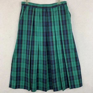 Vintage Inner Visions Rock Damen Größe 12 grün blau kariert Plissee Taschen - Bild 1 von 13