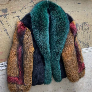 Winter New Fashion Mens Multi Color Real Fox Fur Coat Genuine Fur Lapel Jackets - Picture 1 of 4