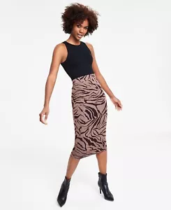 Bar III Chelsea Zebra Bodysuit and Midi Skirt Set NWT - Picture 1 of 5