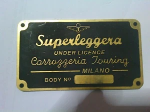 Touring Maserati Lancia Alfa Aston Schild Typenschild superleggera Plakette s99 - Picture 1 of 1