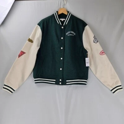 Chaqueta Universitaria Pacific Sunwear Los Angelos Verde Retro Talla XS/S NUEVA CON ETIQUETAS PRECIO DE VENTA SUGERIDO POR EL FABRICANTE 79,95 USD Foto 1 de 4