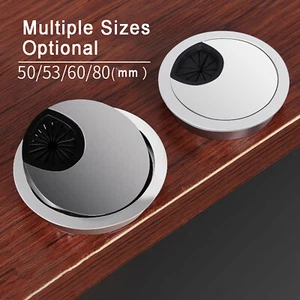 50/53/60/80mm PC Computer Desk Plastic Grommet Table Cable Tidy Wire Hole Cover - Picture 1 of 13