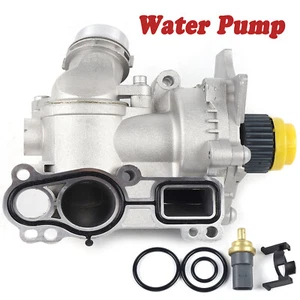 Water Pump For 2013-2016 Audi Q5 2.0L L4 1984cc 121cid W/ Thermostat+Temp Sensor - Picture 1 of 11