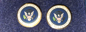 Cufflinks Seal of the President of the United States George Bush gold tone - Picture 1 of 6