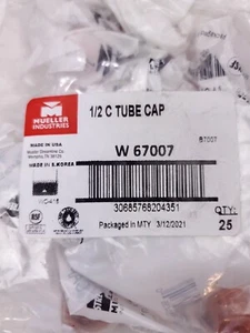 Mueller Industries Streamline W 67007 Kupfer C Rohr Kappe 1/2" (25er Pack) - Bild 1 von 5