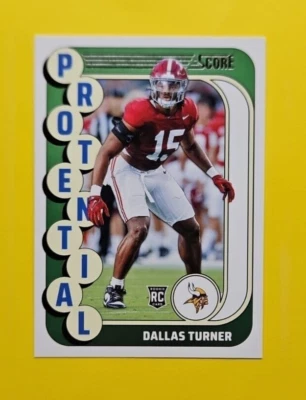 Dallas Turner - Minnesota Vikings - 2024 Score Football - Protential - RC - #17 - Image 1 of 2