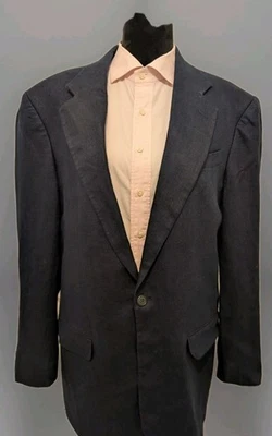 AKA Eddie Bauer Hombres 42 Alto Lino Azul Marino Oscuro Blazer Abrigo Deportivo Chaqueta Foto 1 de 4