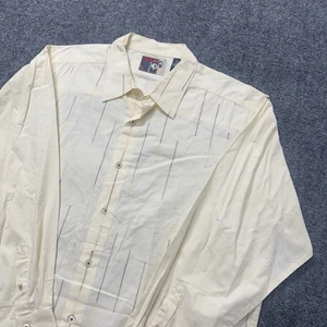 VTG Mecca Dress Shirt Men’s XL Long Sleeve Striped 100% Cotton Casual White Y2K  - Picture 1 of 16