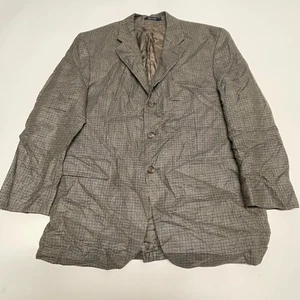 Ralph Lauren Vintage Tweed Blazer Jacket Mens 42R Silk Wool Houndstooth Check - Picture 1 of 13