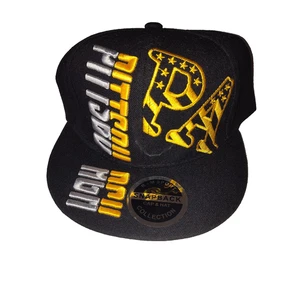 Gorra ajustable Pittsburgh Snapback negra dorada con logotipo bordado - Imagen 1 de 4
