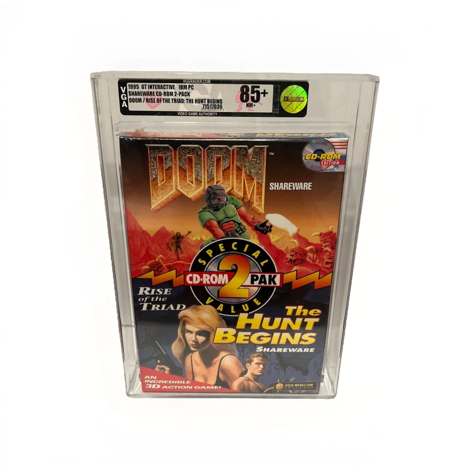 DOOM / Rise Of The Triad Shareware 2 Pak PC 1994 Graded VGA 85+ SEALED Big Box - Image 1 of 4