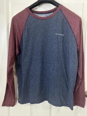 Columbia Thistletown Park Long Sleeve Raglan Tee Shirt Men's Large Gray/Red - Image 1 of 4