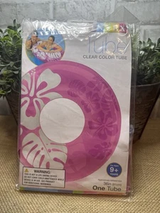 Intex Clear Color Tube 36” Pink Hibiscus Float Ring New Sealed Package 9+ - Picture 1 of 7