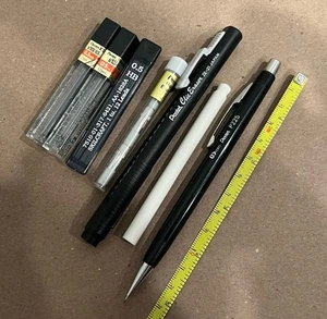 Lápiz mecánico vintage Pentel P225 negro 0,5 mm hecho en Japón más extras - Imagen 1 de 6