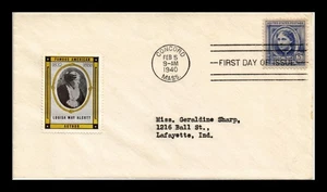 DR JIM STAMPS US COVER LOUISA MAY ALCOTT FAMOUS AMERICANS FDC PASTED ON CACHET - Picture 1 of 2