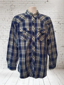 Westernhemd Pintlar Gr. 2XL Birnen Druckknopf blau kariert. NS-25 - Bild 1 von 8