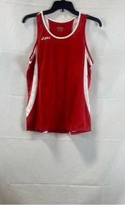 Asics Womens Red Solid Mesh Wicking Intensity Athletic Tank Top Size M - Picture 1 of 6