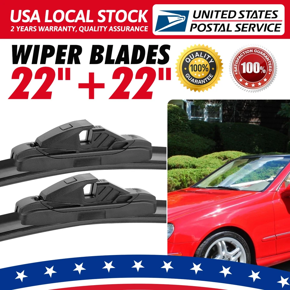 FOR Mercedes-Benz C280 2006-2007 C320 2004-2005 Windshield Wiper Blades 22"22" - Image 1 of 4