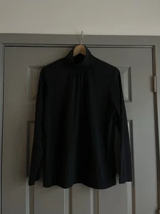 LLBean Damen Gr. XL schwarz Mockneck Shirt Langarm 100% Baumwolle - Bild 1 von 6