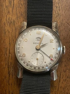 Vintage Walzgold Plated Benrus Herrenuhr Military Style Alarm Art Deco - Bild 1 von 7