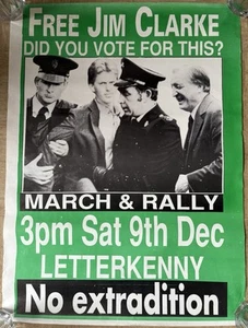 1980s Irish Republican Poster, Free Jim Clarke. - Picture 1 of 2