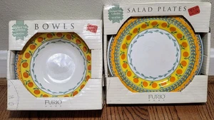 ORANGES Furio Home LOT Portugal NEW Set of 4 Bowls & 4 Salad Plates ORCHARD - Picture 1 of 13