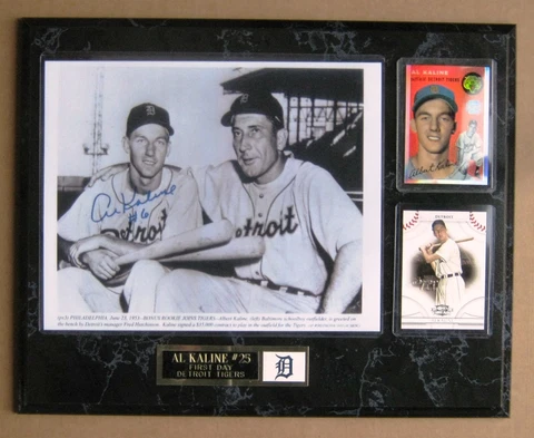 Al Kaline First Day with Detroit Tigers Photo Plaque ! Cover