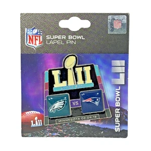 Pin de solapa Super Bowl LII Philadelphia Eagles vs Patriots NFL 52 Minnesota 2018 - Imagen 1 de 12
