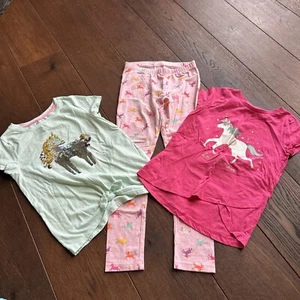 Cat Jack 7-8 Unicorn Shirts Leggings Set Lot Vguc - Picture 1 of 13