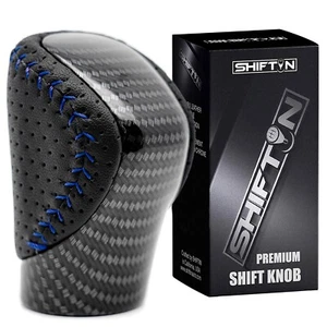 Blue Stitch Carbon Gear Shift Knob for Lexus ES350 GS GX460 IS300 NX300 RC RX350 - Picture 1 of 9