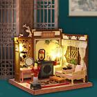 Wooden Miniature Dollhouse DIY Kits with Furniture for Kids Boys Toddlers
