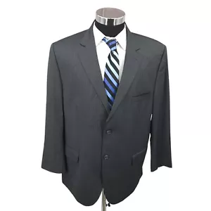 Pronto Uomo Platinum 2 Piece Suit Mens 48S Gray Pinstripe 2 B Wool Pants 42x28 - Picture 1 of 18