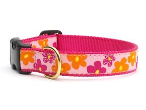 Up Country  Dog Design Collar   Made In USA  Flower Power  XS S M L XL XXL