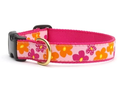 Collar de perro Up Country diseño Flower Power ajustable hecho en EE. UU. XS S M L XL XXL Foto 1 de 2