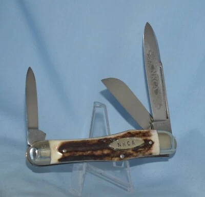 RARO CUCHILLO DE COLECCIÓN ROBERT KLAAS GRÚA DE BESOS CIERVO GUNSTOCK NKCA 1980 CASI COMO NUEVO Foto 1 de 4