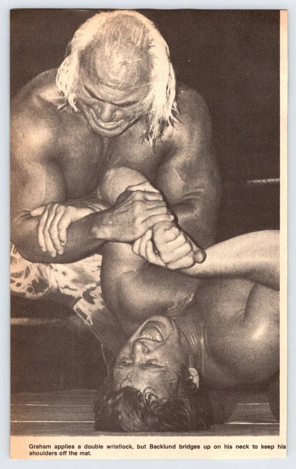 BOB BACKLUND VS BILLY GRAHAM 5 «X 8» журнал вырезки реслинг 1970-х HFM11 - Изображение 1 из 1