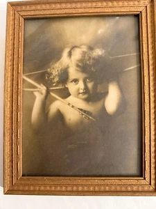 Vintage 1897 Cupid Awake and Cupid Asleep Pictures Framed by M B Parkinson - Picture 1 of 6