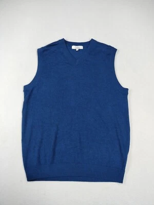 Turnbury Suéter Chaleco Hombres Medio Azul Lana Merino Gorpcore Campcore Classiccore Foto 1 de 4
