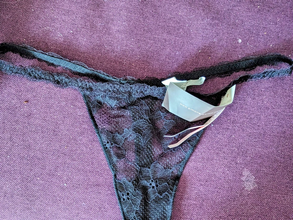 $55 Simone Perele Womens Black Avant Premiere Thong Underwear Panty Size 2 - Image 1 of 2